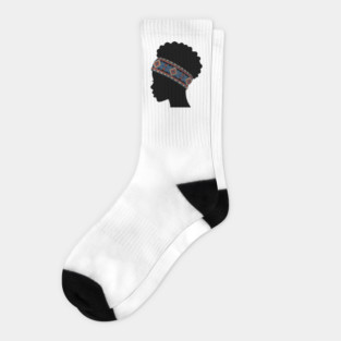 Afro Woman Silhouette Black Pride Socks