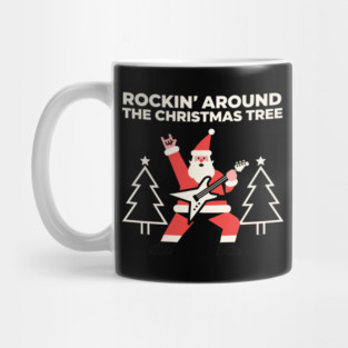 Santa Guitar Christmas Tree Mug