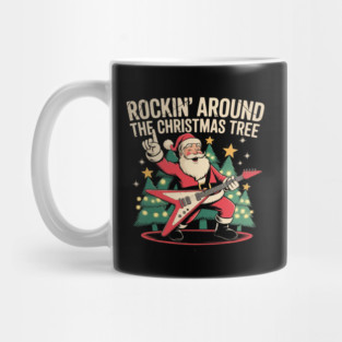 Santa Guitar Christmas Tree Mug