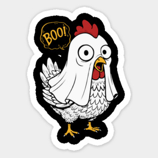 Boo! Chicken in Ghost Costume Funny Halloween Meme Magnet