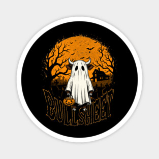 Bullsheet Highland Cow Ghost Halloween Funny Pun Magnet