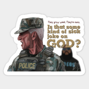 One Battle After Another: Sick Joke on God Sticker