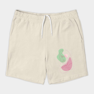 Woman Face with Heart One Line Shorts