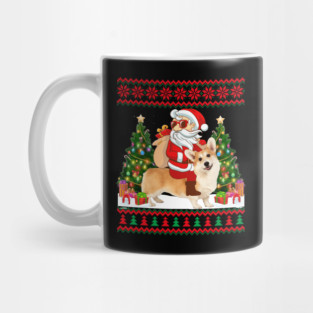Santa Riding Corgi Funny Ugly Christmas Gift Mug