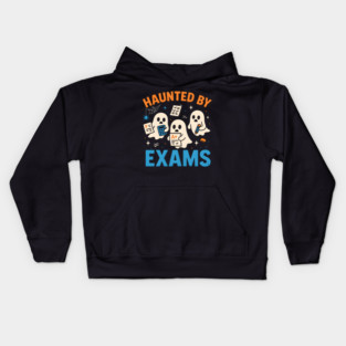 Haunted by Exams Funny Ghost Halloween Student Gift Kids Hoodie