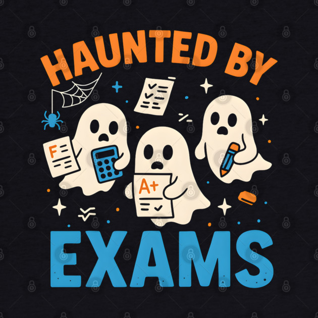 Haunted by Exams Funny Ghost Halloween Student Gift by MakerMind8.2