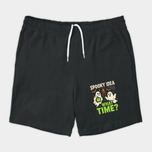 Spooky Idea What Time Funny Ghost Halloween Graphic Shorts