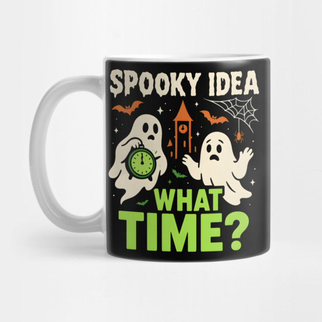 Spooky Idea What Time Funny Ghost Halloween Graphic by MakerMind8.2