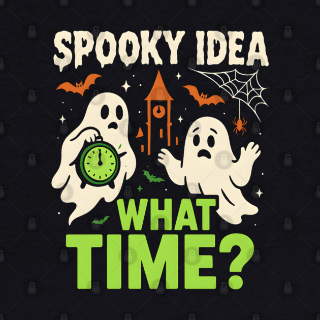 Spooky Idea What Time Funny Ghost Halloween Graphic by MakerMind8.2