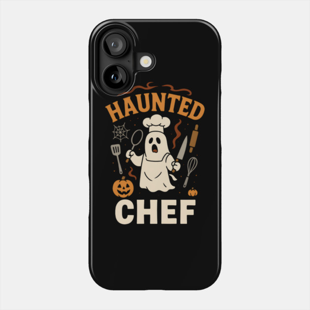 Haunted Chef Funny Ghost Halloween Cooking Gift Phone Case by MakerMind8.2