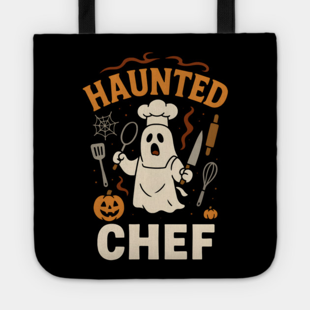 Haunted Chef Funny Ghost Halloween Cooking Gift Tote by MakerMind8.2