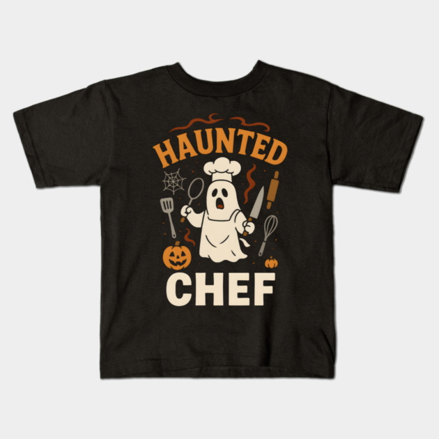 Haunted Chef Funny Ghost Halloween Cooking Gift Kids T-Shirt by MakerMind8.2