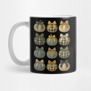Buffalo Plaid Pumpkin Bow Preppy Coquette Aesthetic Mug
