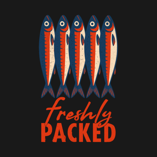 Freshly Packed – Retro Sardine Fish Design by Designed By Marty