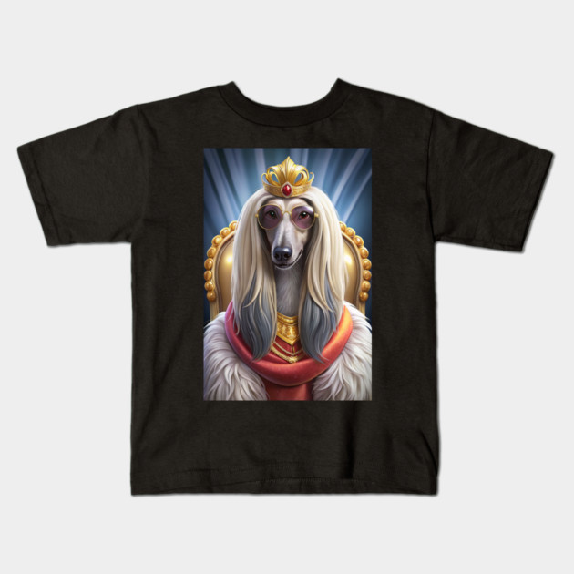 Funny Afghan Hound Poodle Mix Dog Design – Fluffy and Fabulous Pup Humor Kids T-Shirt by IamActiveDog