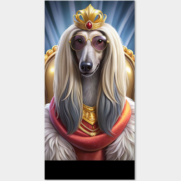 Funny Afghan Hound Poodle Mix Dog Design – Fluffy and Fabulous Pup Humor Wall Art by IamActiveDog