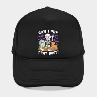 Can I Pet That Dog Funny Skeleton Halloween Costume Puppy Hat