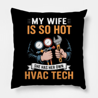 HVAC Technician Costume Husband and Wife Air Conditioning Pillow