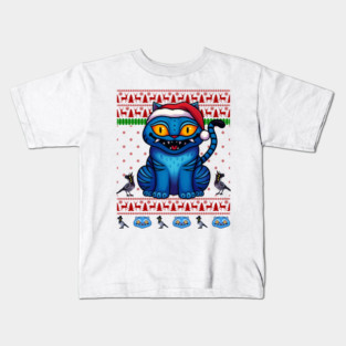 Derpy Tiger Kpop Demon Hunters Ugly Christmas Sweater Kids T-Shirt