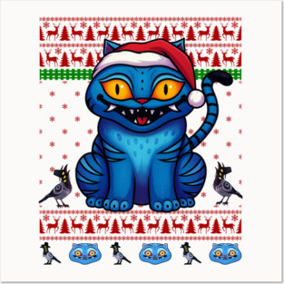 Derpy Tiger Kpop Demon Hunters Ugly Christmas Sweater Posters and Art