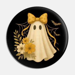 Spooky Ghost Vibes | Cute Preppy Halloween Aesthetic Pin