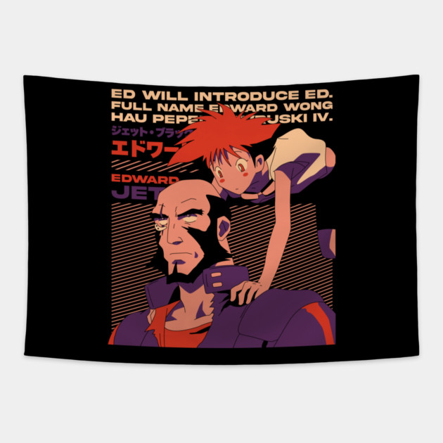 Jet Black And Edward - Cowboy Bebop Tapestry by Otaku Vibes