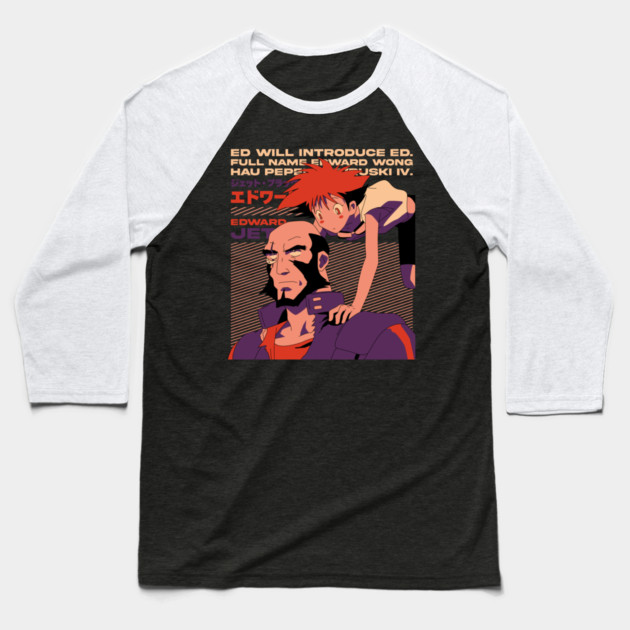 Jet Black And Edward - Cowboy Bebop Baseball T-Shirt by Otaku Vibes