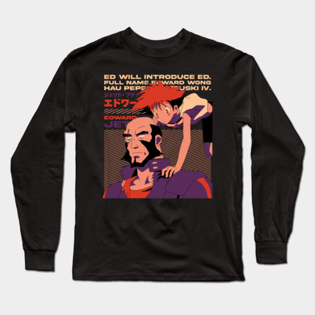 Jet Black And Edward - Cowboy Bebop Long Sleeve T-Shirt by Otaku Vibes