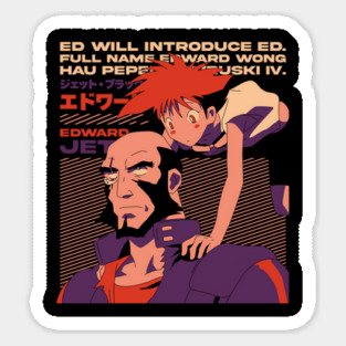 Jet Black And Edward - Cowboy Bebop Sticker