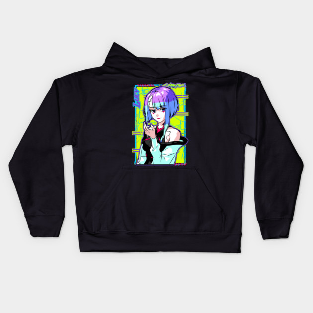 Lucy From Cyberpunk Edgerunners Kids Hoodie by Otaku Vibes