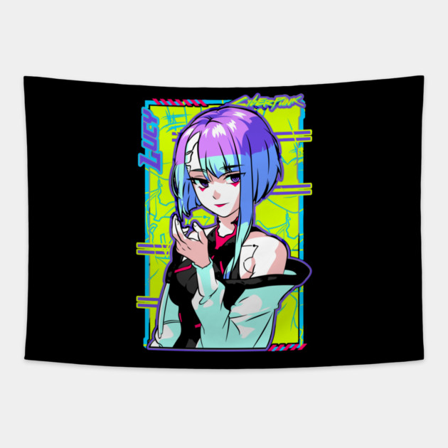 Lucy From Cyberpunk Edgerunners Tapestry by Otaku Vibes