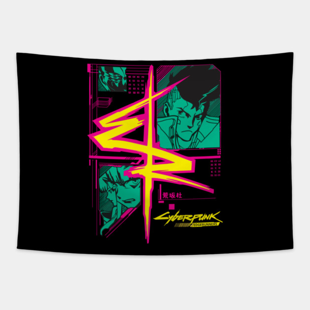 Cyberpunk Edgerunners – Live Fast, Die Edgerunner Tapestry by Otaku Vibes