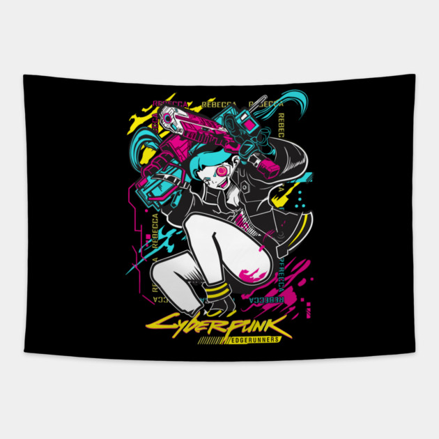 Rebecca - Cyberpunk Edgerunners Tapestry by Otaku Vibes