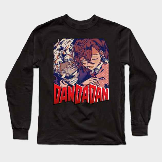 Takakura Ken, Momo Ayase Dandadan anime Retro Style Long Sleeve T-Shirt by Otaku Vibes