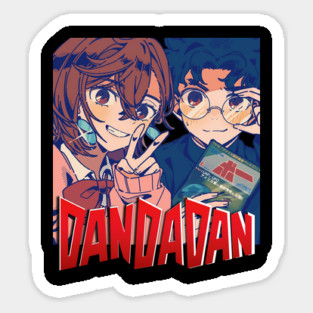 Takakura Ken, Momo Ayase Dandadan anime Retro Style Sticker