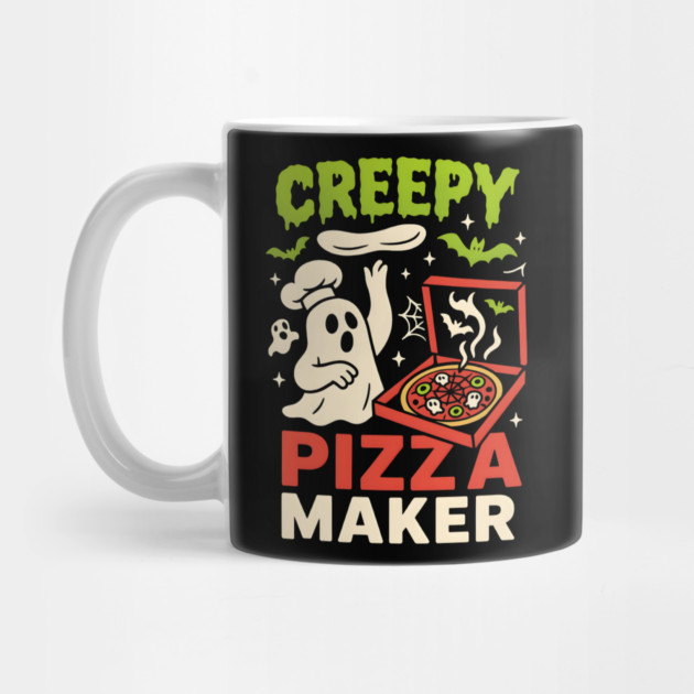 Creepy Pizza Maker Funny Ghost Halloween Foodie by MakerMind8.2