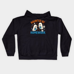 Haunted by Homework Funny Ghost Student Halloween Kids Hoodie