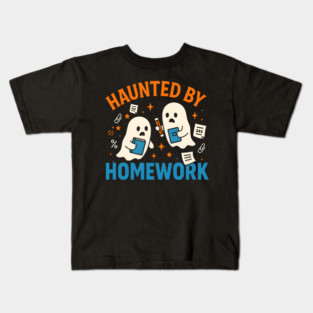 Haunted by Homework Funny Ghost Student Halloween Kids T-Shirt
