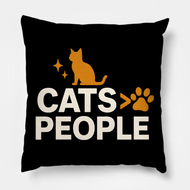 Cats > People Funny Cat Humor Gift for Cat Lovers Pillow by MakerMind8.2
