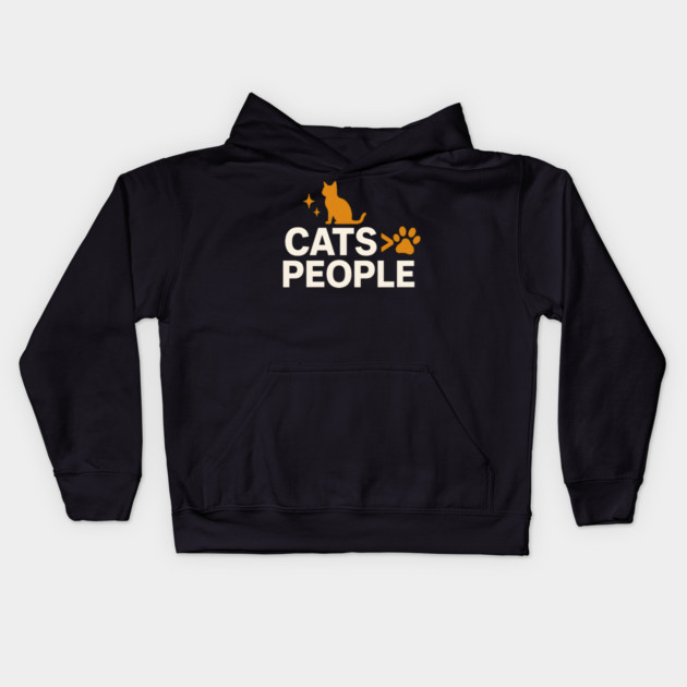 Cats > People Funny Cat Humor Gift for Cat Lovers Kids Hoodie by MakerMind8.2