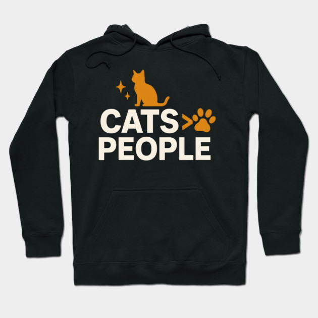 Cats > People Funny Cat Humor Gift for Cat Lovers Hoodie by MakerMind8.2