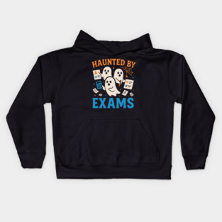 Haunted by Exams Funny Ghost Student Halloween Kids Hoodie