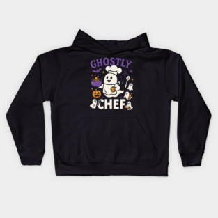 Ghostly Chef Funny Halloween Cooking Ghost Kids Hoodie