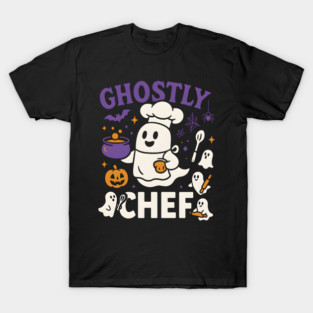 Ghostly Chef Funny Halloween Cooking Ghost T-Shirt