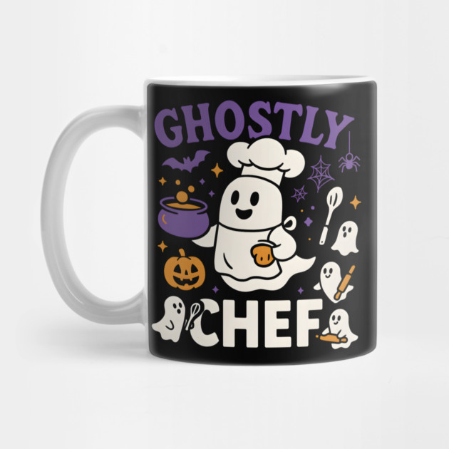 Ghostly Chef Funny Halloween Cooking Ghost by MakerMind8.2