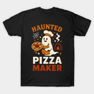 Haunted Pizza Maker Funny Ghost Halloween T-Shirt