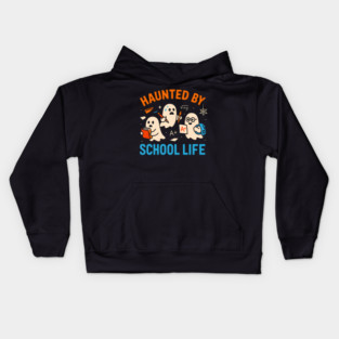 Haunted by School Life Funny Ghost Student Halloween Kids Hoodie