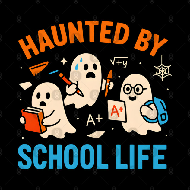 Haunted by School Life Funny Ghost Student Halloween by MakerMind8.2