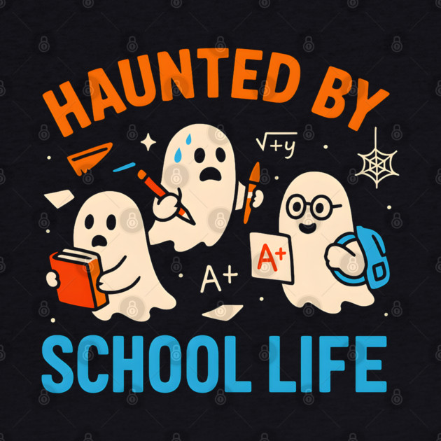 Haunted by School Life Funny Ghost Student Halloween by MakerMind8.2