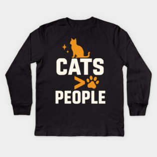 Cats > People Funny Cat Lover Pet Humor Kids Long Sleeve T-Shirt